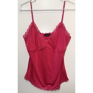 The Limited Red Lace Trim Cami Tank Top Size M Adjustable Straps